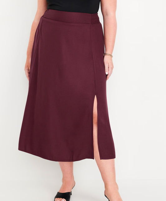 True - Old Navy Long Skirt - Maroon/Black - SK-ON-WSK