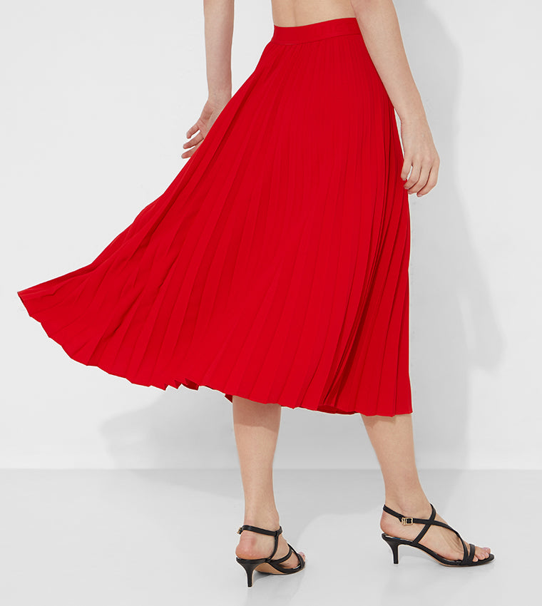 Tommy Hilfiger Red Pleated Skirt