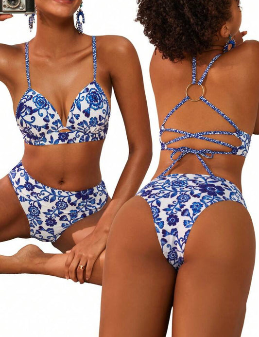 Mykonos Lace Up Ring Bikini Set
