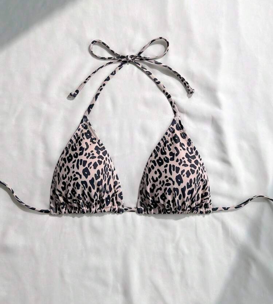 Leopard Triangle Bikini Top
