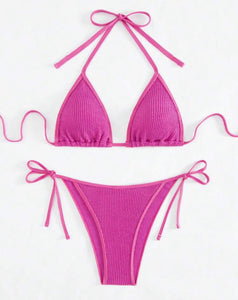 BarbieCore Crinkle Tie Up Bikini Set