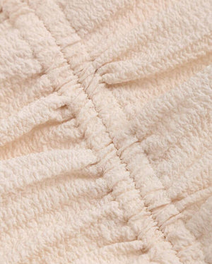 Cream Crêpe Ruched Beach Dress