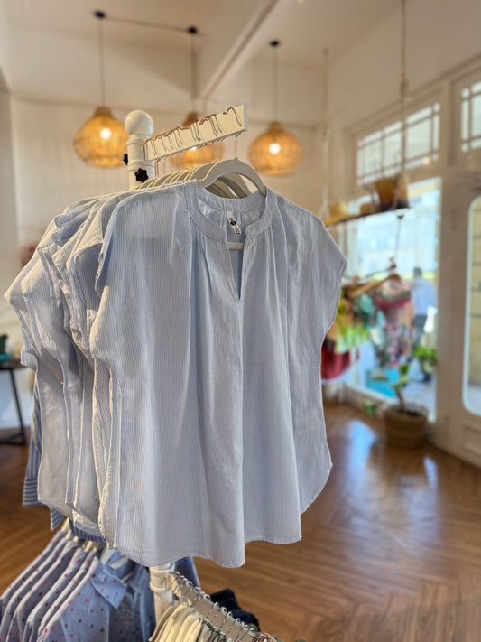 True - Everme Blue Stripe Top - SK-EVERME-BL