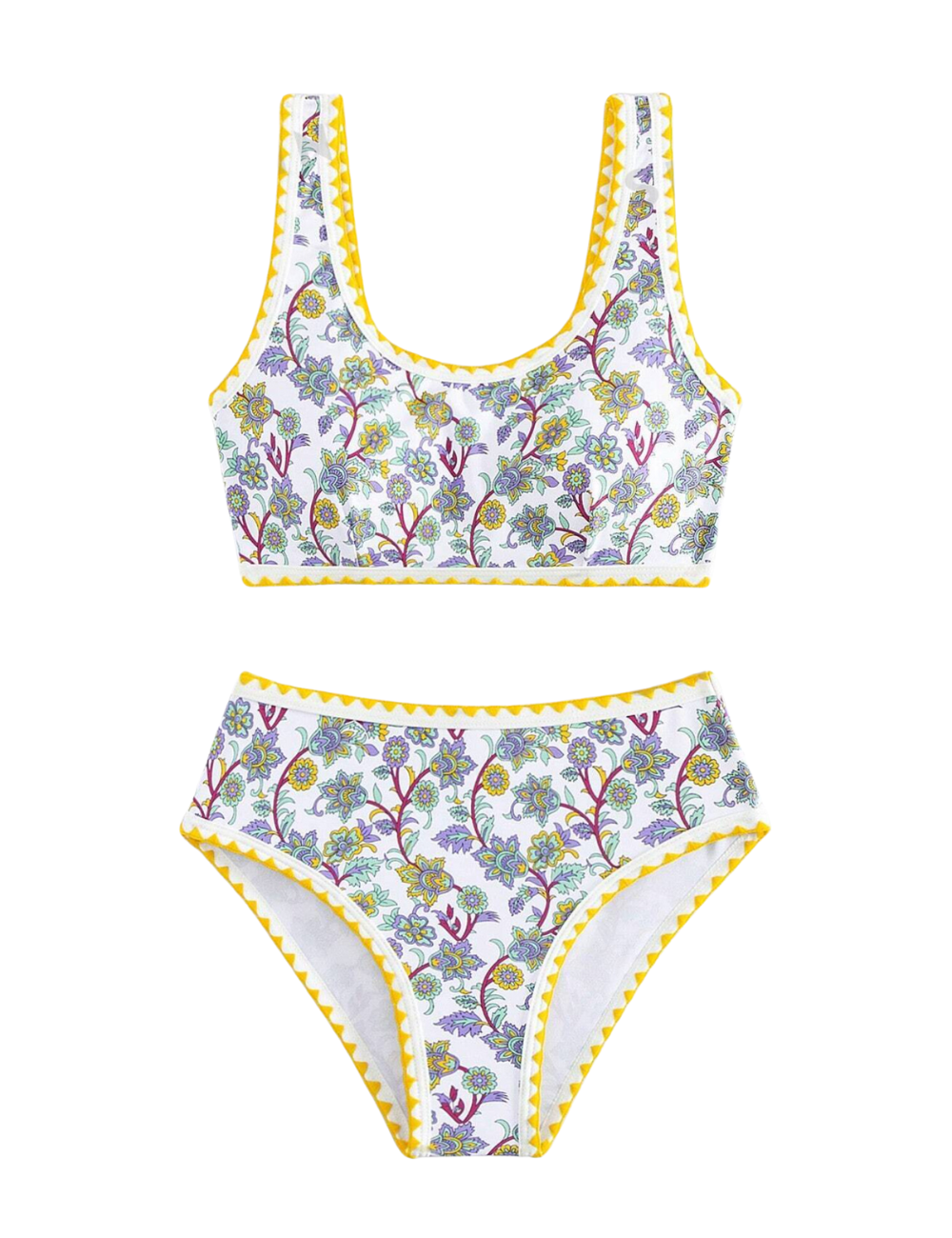 Paisley Yellow Whipstitch Bikini Set