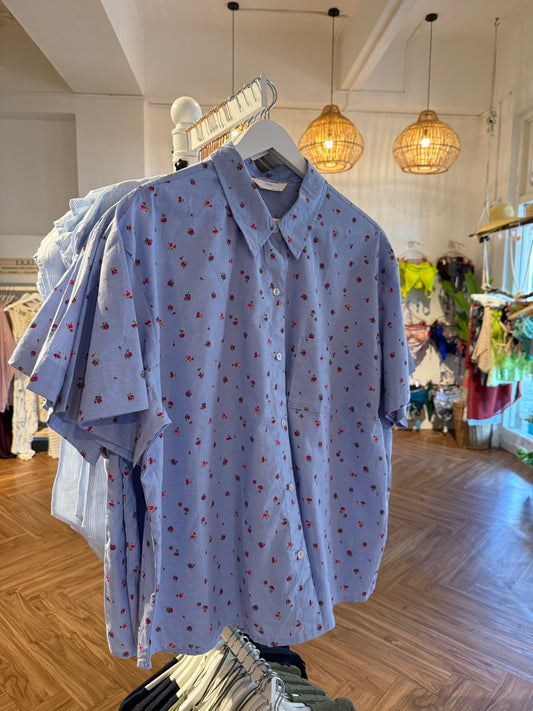 True - M&S Blouse Blue Floral - SK-MS-BL