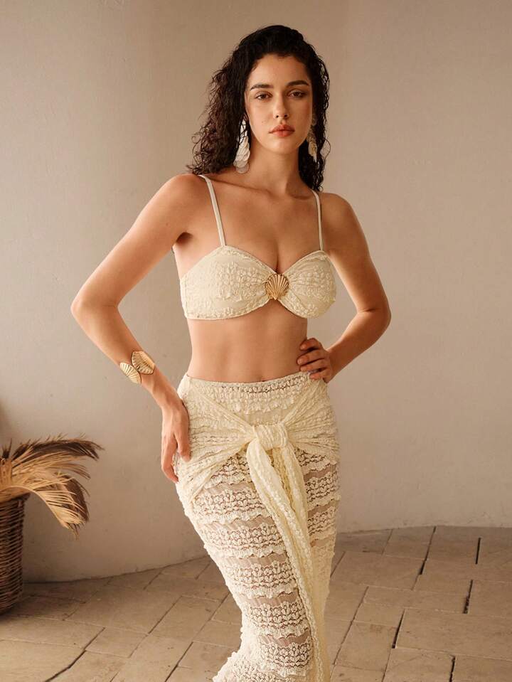 Premium Crochet Shell Bikini & Cover set