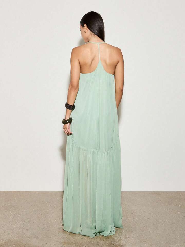 Crêpe Racer Maxi Dress