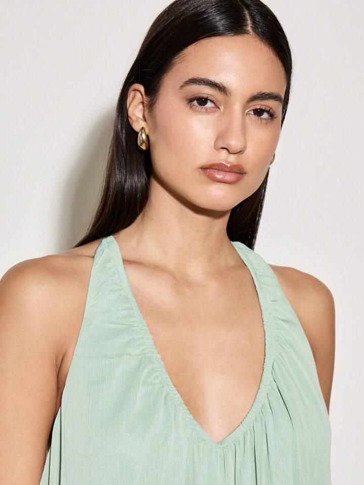 Crêpe Racer Maxi Dress