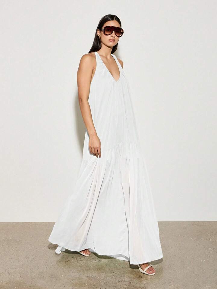 Crêpe Racer Maxi Dress