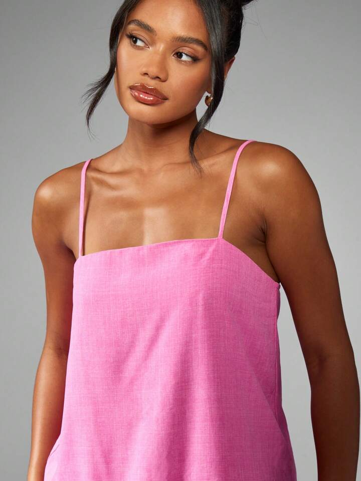 Pink Cami Tiered Maxi Dress