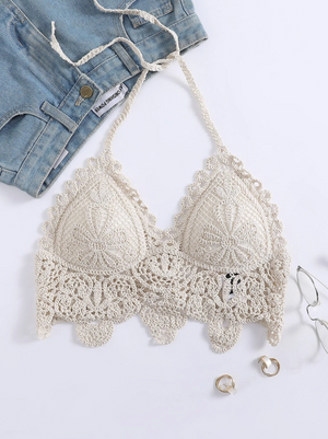 Floral Crochet Halter Top