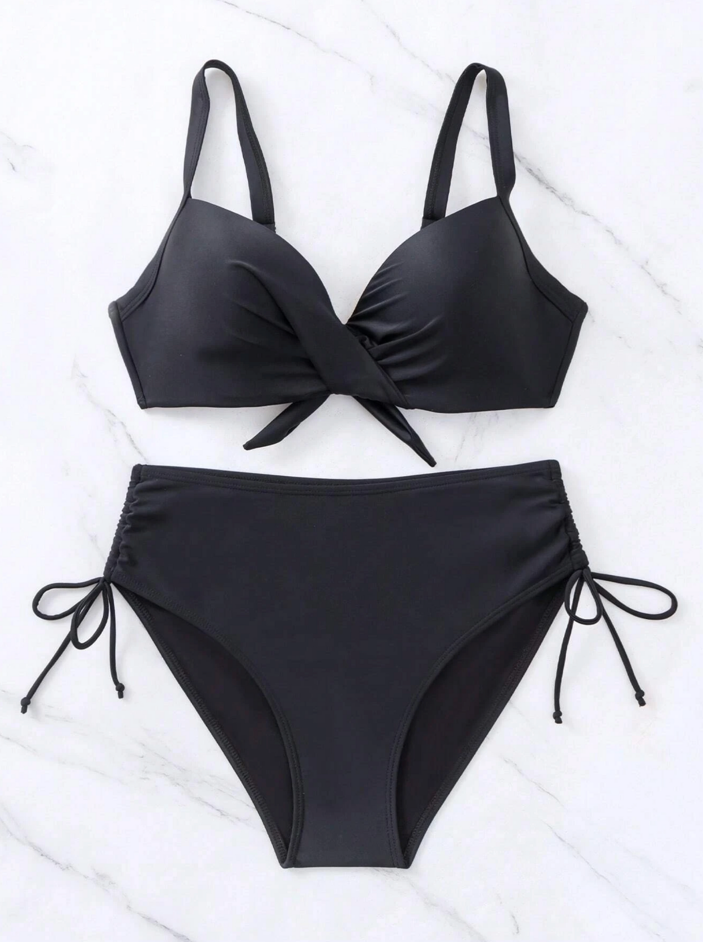 Allure Twist Push Up Drawstring High Waisted Bikini Set