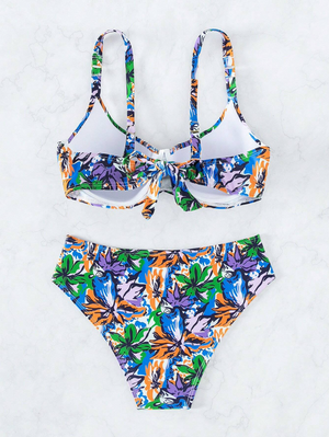 DD+ Tropical Print Push Up Bikini