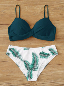 Twist Push Up Block & Leaf Bikini Set