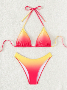 Sunset Ombré Triangle Brief Bikini Set