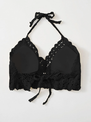 Basic Black Crochet Top