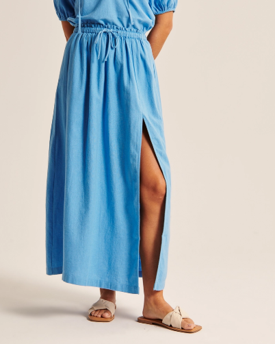 true - Abercrombie & fitch Resort Tie-Waist Maxi Skirt