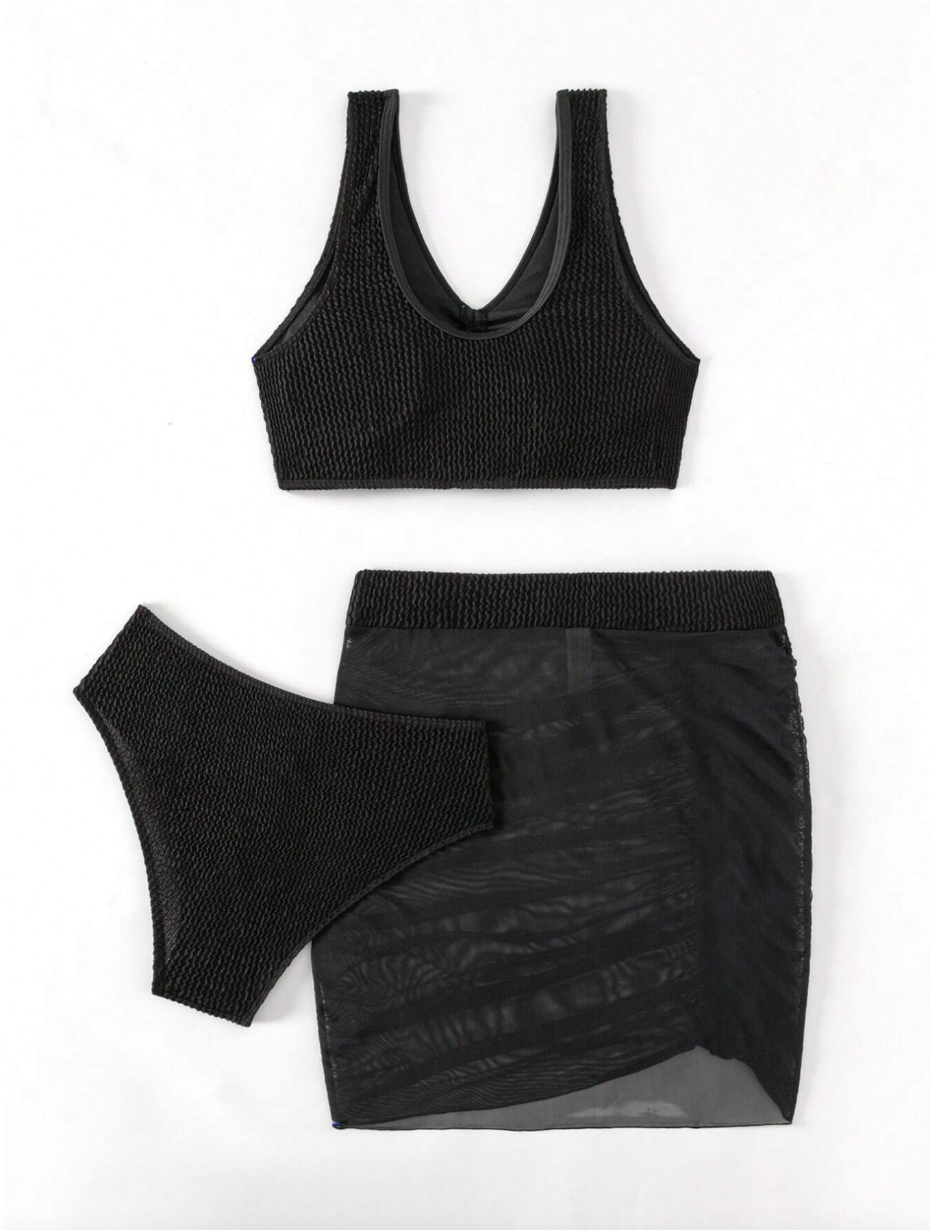 3 pack Azzura Crinkle Bikini & Skirt Set