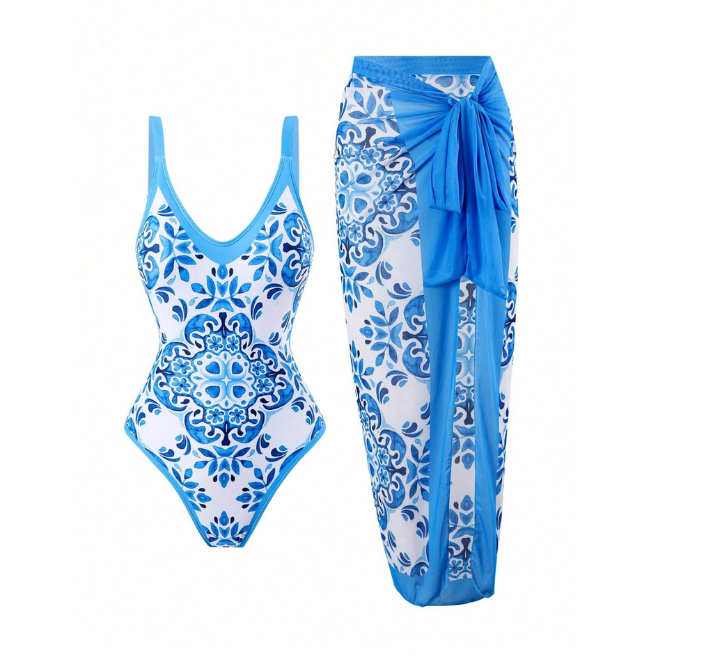3 Pack Luxe Mosaic Print Onepiece & Sarong