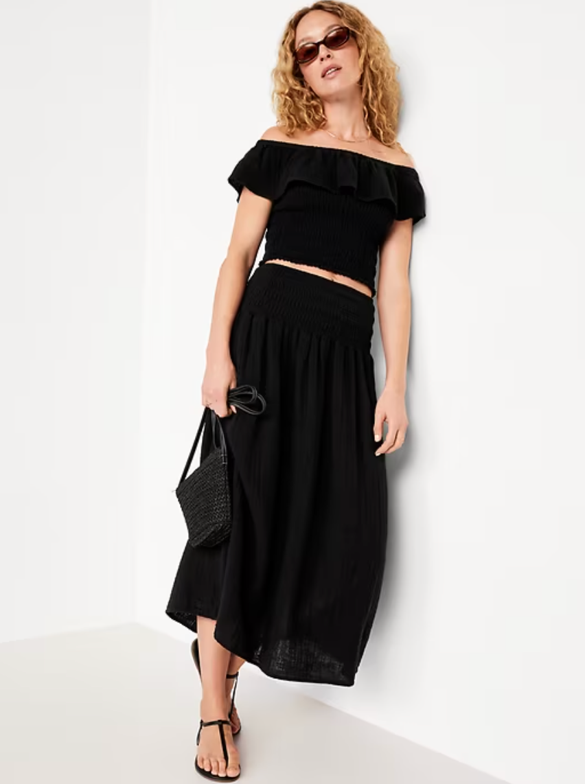 Crinkle Gauze Maxi Skirt GAP