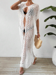 Cut Out Lace Embroidered Kaftan