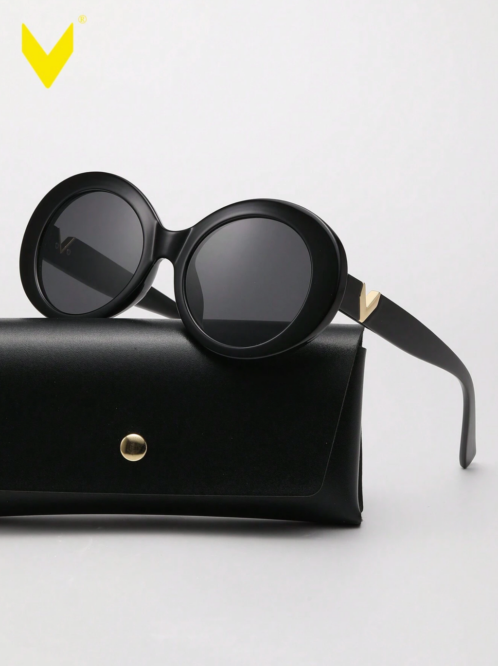 SUNGLASS COLLECTION - V® Round Vintage Sunglasses with Pouch