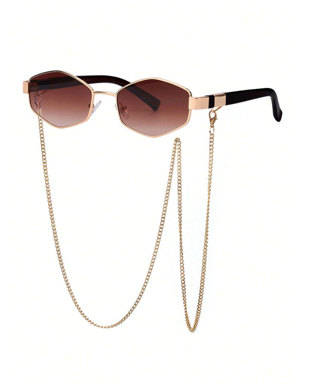 SUNGLASS COLLECTION - Hexagon Frame with Glasses Chain