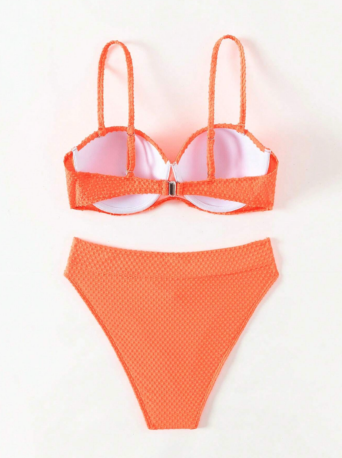 Coral Swiss Dot Push Up Bikini Set