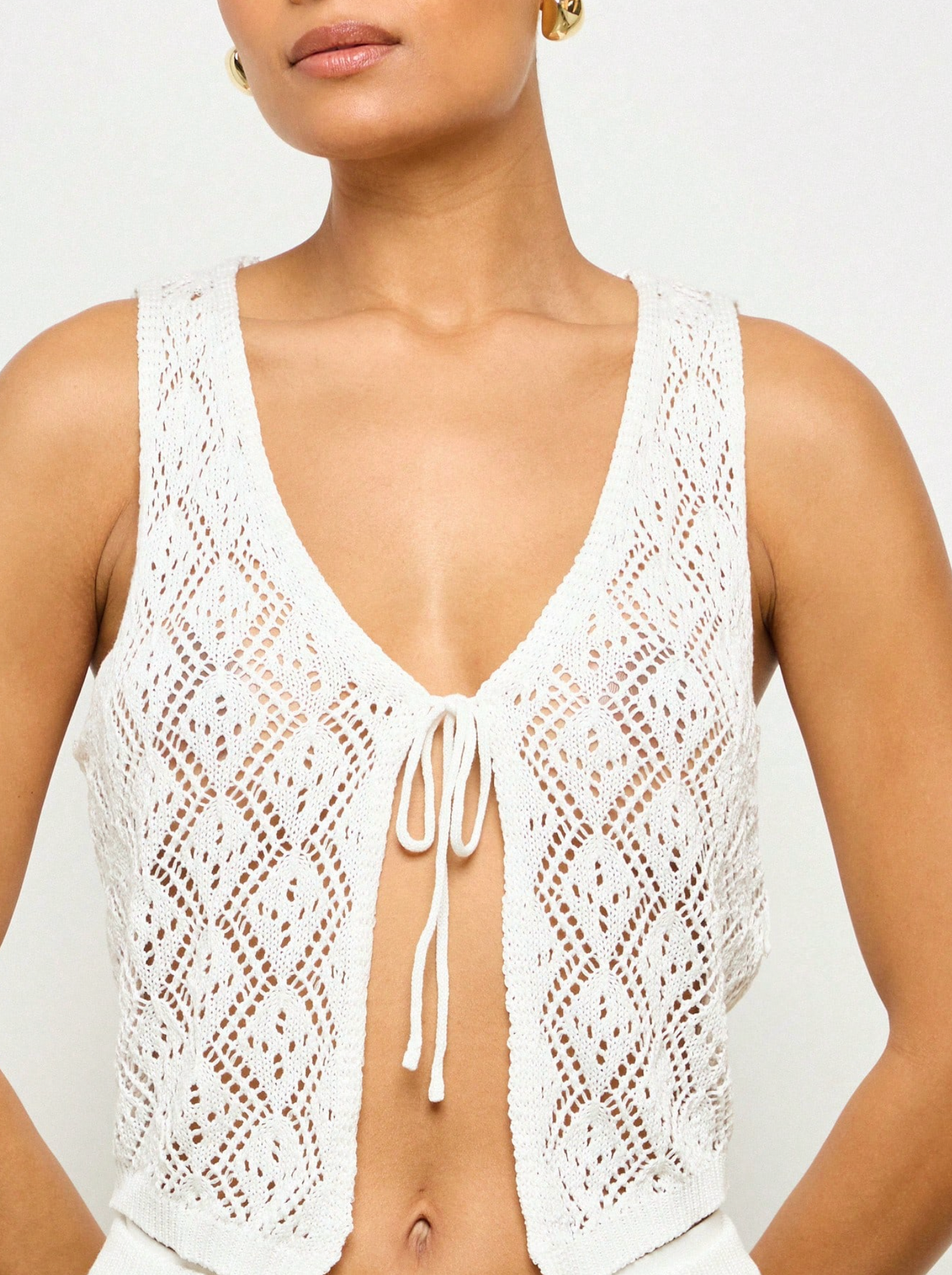Crochet Tie Up Top & Pants Co Ord Set