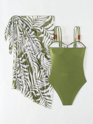 Olivia Cut Out One Piece & Sarong Set