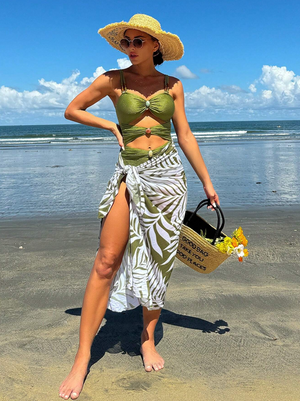 Olivia Cut Out One Piece & Sarong Set