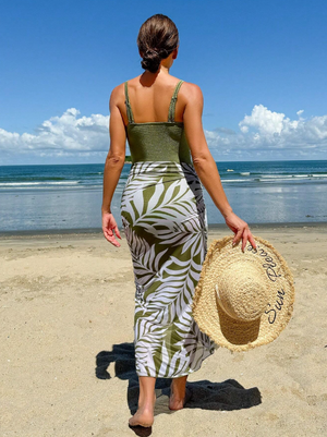 Olivia Cut Out One Piece & Sarong Set