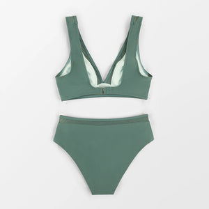 CUPSHE - Olive Mesh High Waist Bikini Set