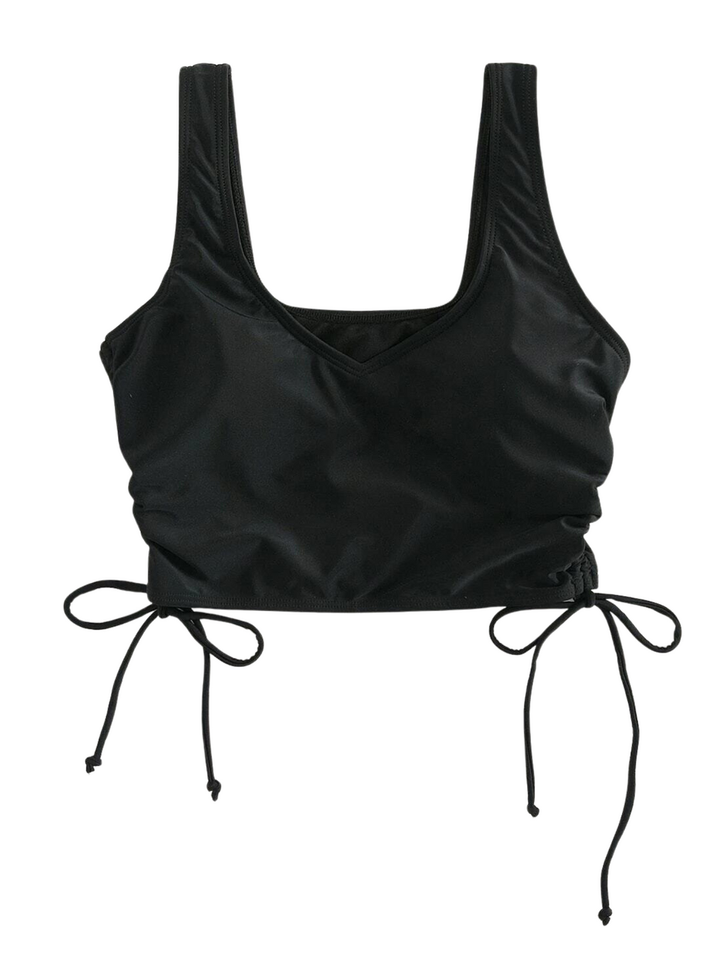 V Neck Drawstring Bikini Top