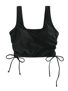 V Neck Drawstring Bikini Top