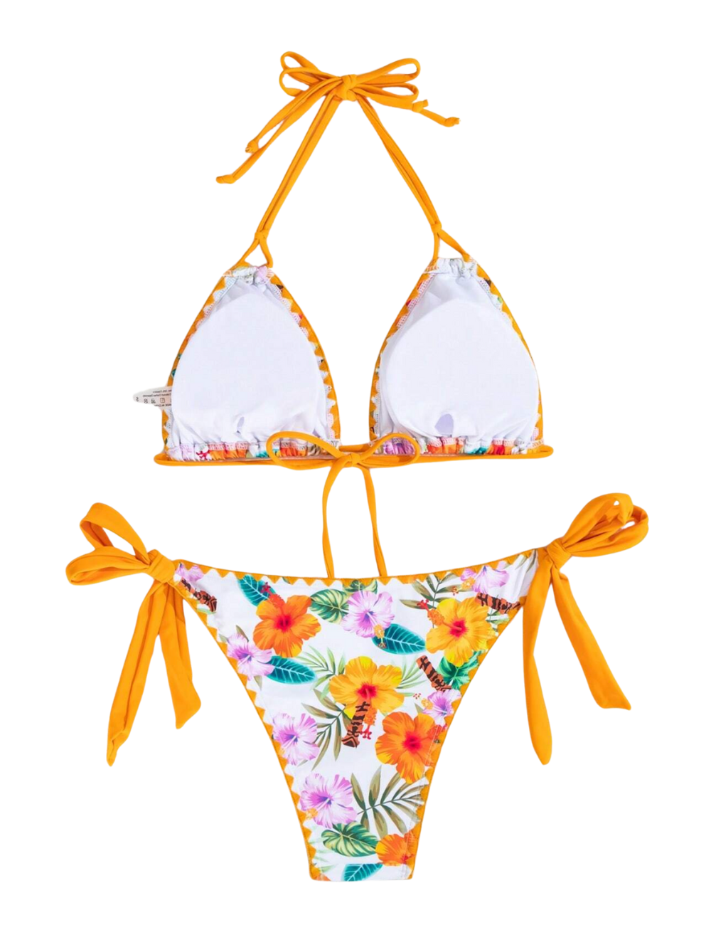 Tropical Whipstitch Tie Up Bikini Set