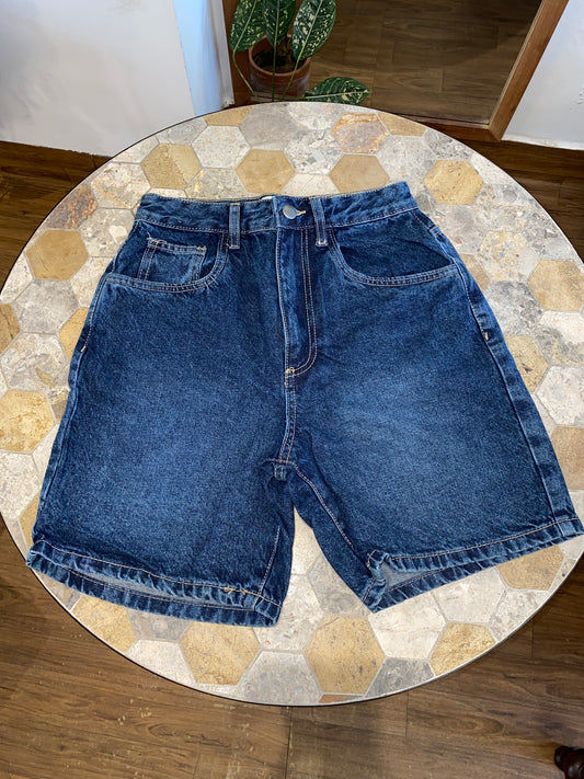 Navy Blue Bermuda Denim Shorts