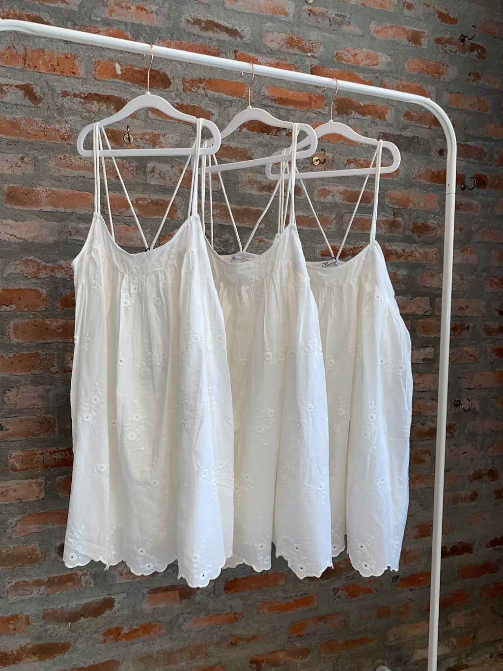 Zara - White Strappy Baby Doll Mini Summer Dress