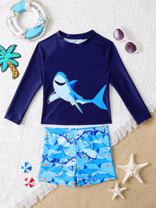 Toddler Boys Cartoon Shark Swimsuit