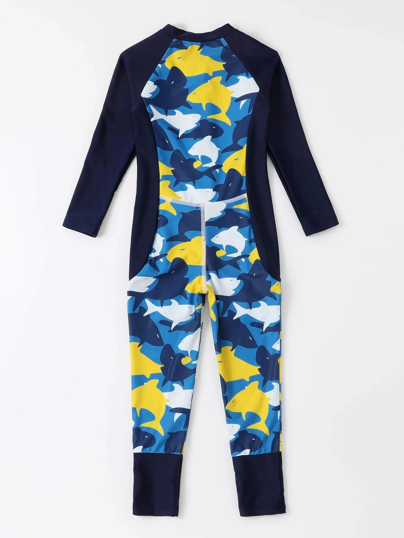 Boys Full Body Shark Print One Piece