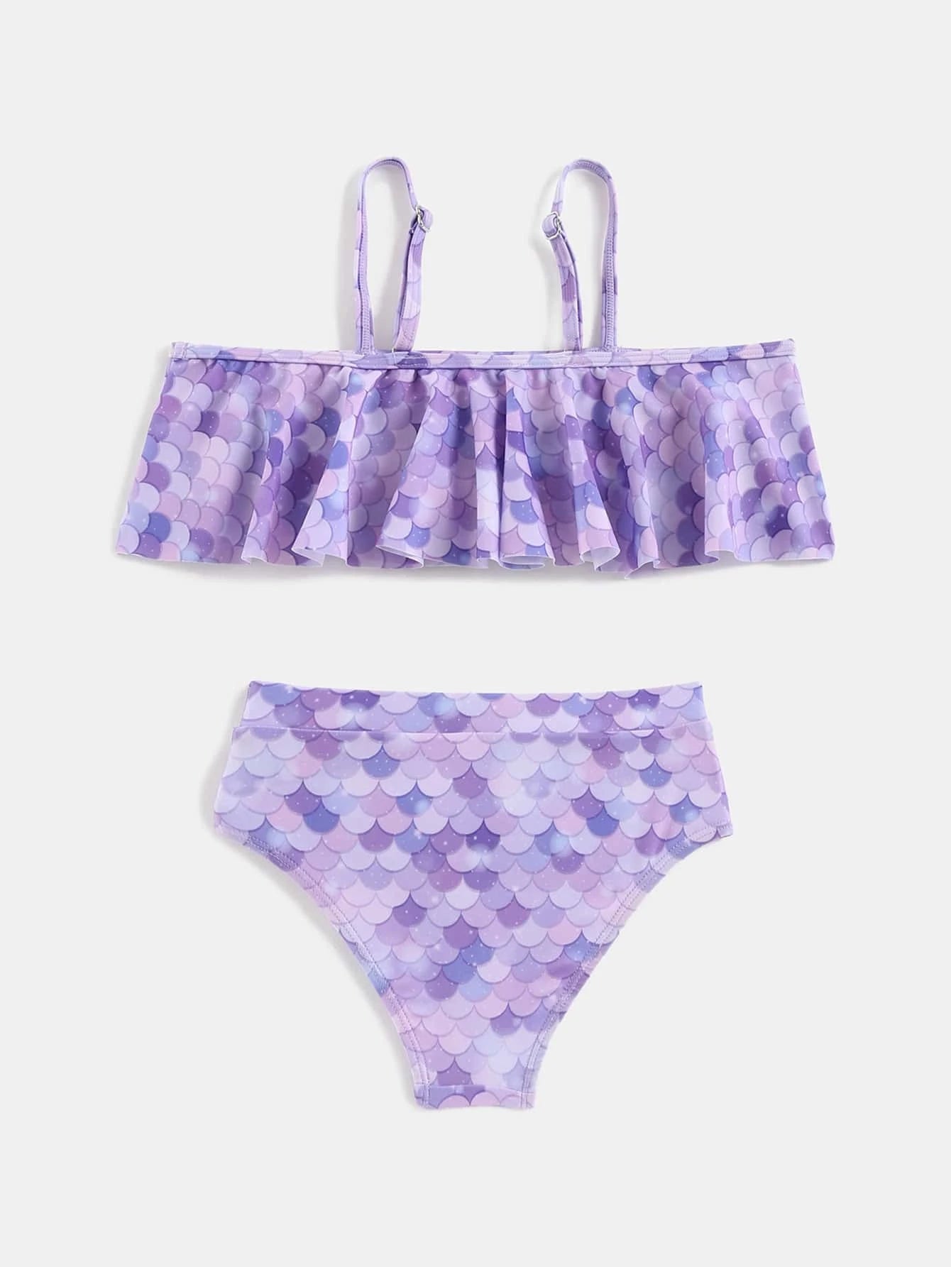 Ruffle Ruched Purple Mermaid Bikini