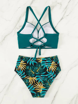 Tropical Twist Lace Up Bikini