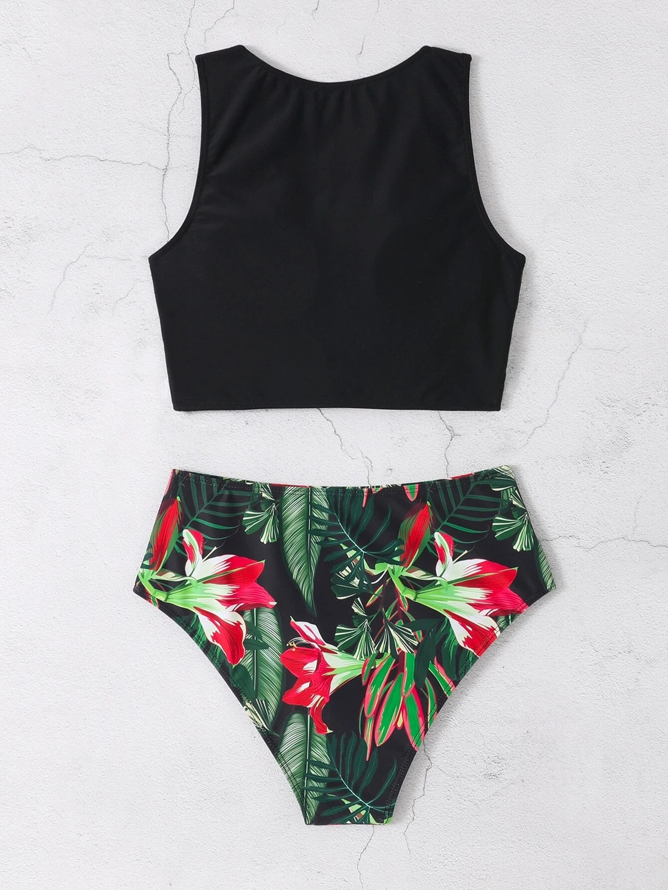 Tropical Twist High Waisted Bikini Set