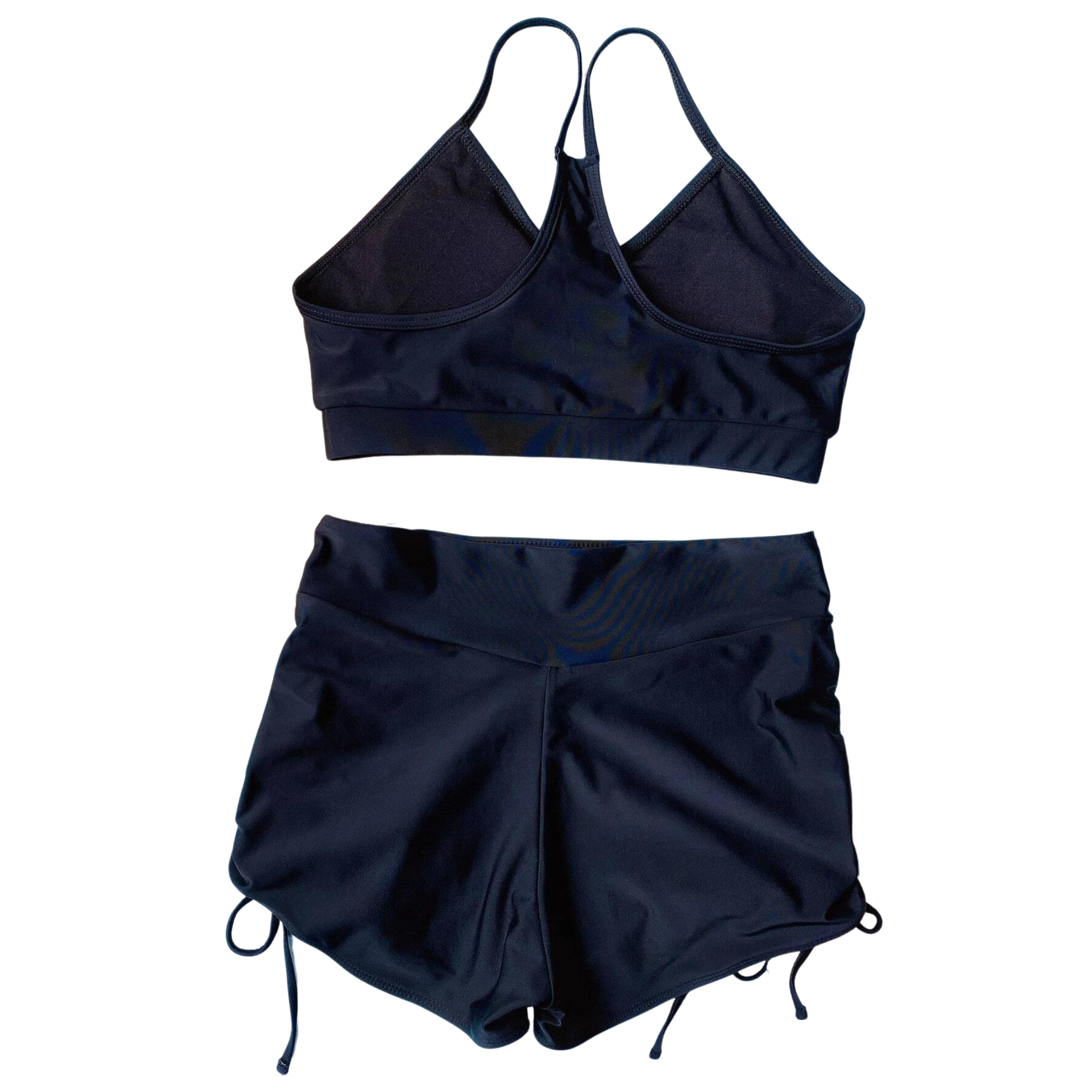 Basic Ruched Bikini Shorts Set