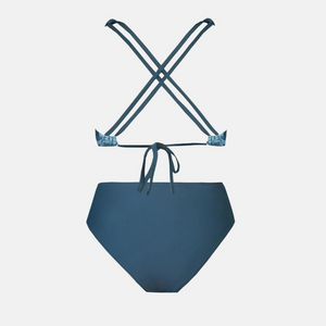 Cupshe - Teal Jungle Leaf & Block Bikini