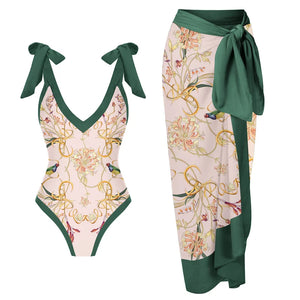 Love Bird One Piece Swimsuit & Sarong